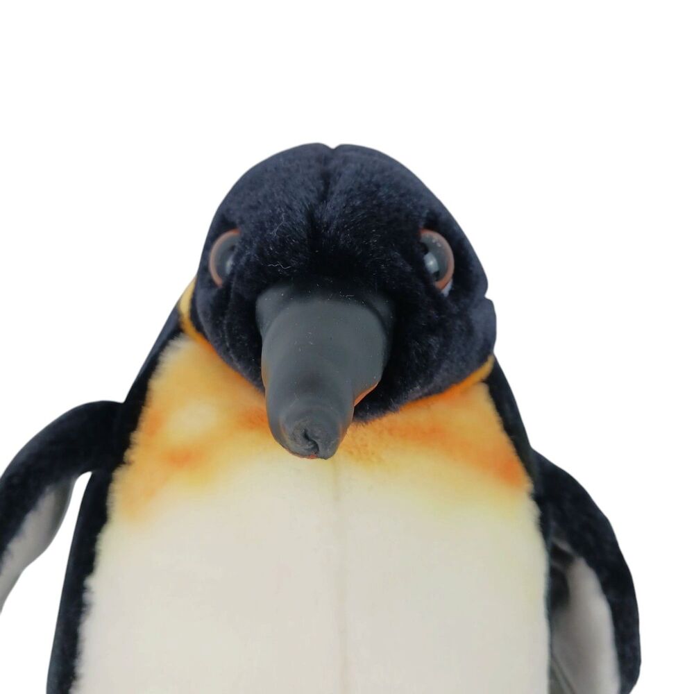 Sea World Relistic Emperor Penguin Plush 11" Stuffed Toy Faux Leather Feet Bill